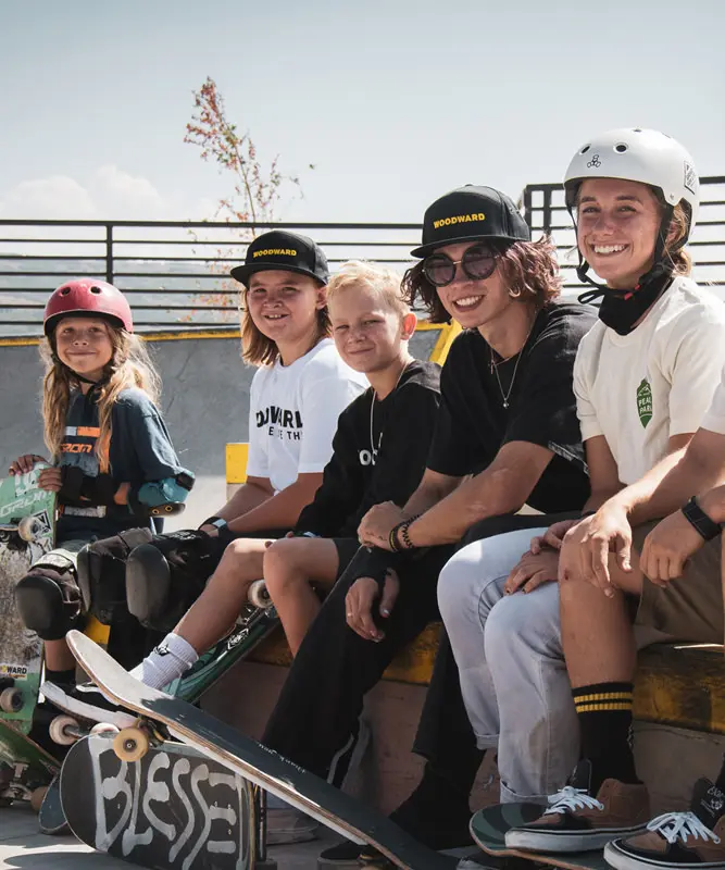 skateboarders at camp woodward