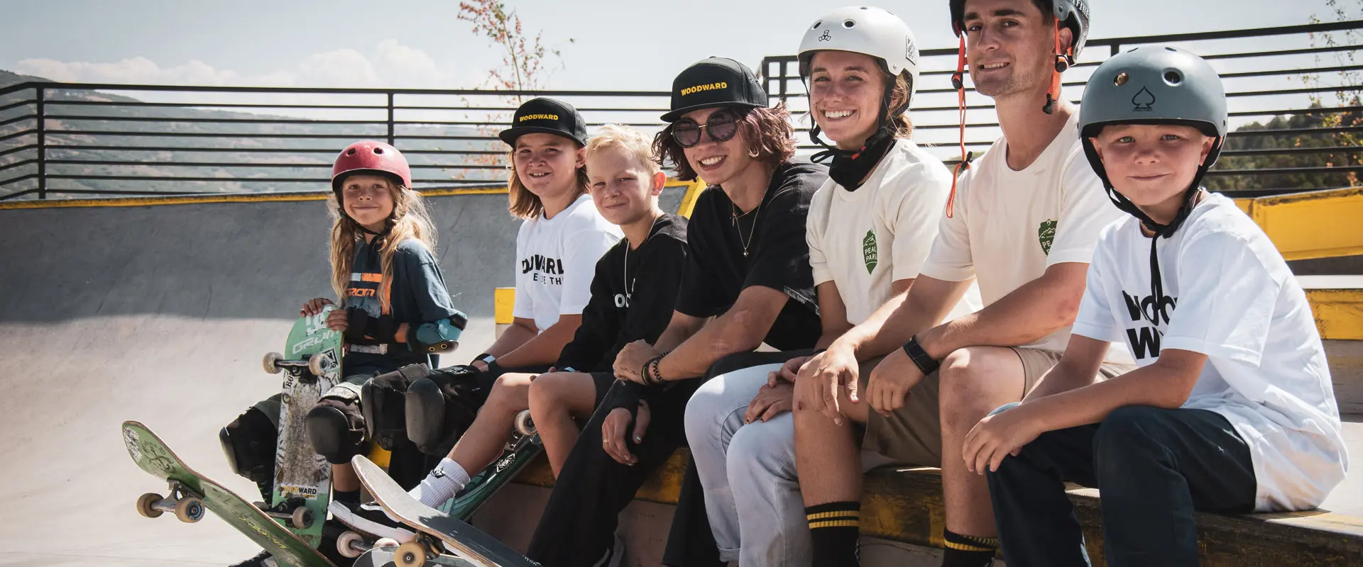 skateboarders at camp woodward